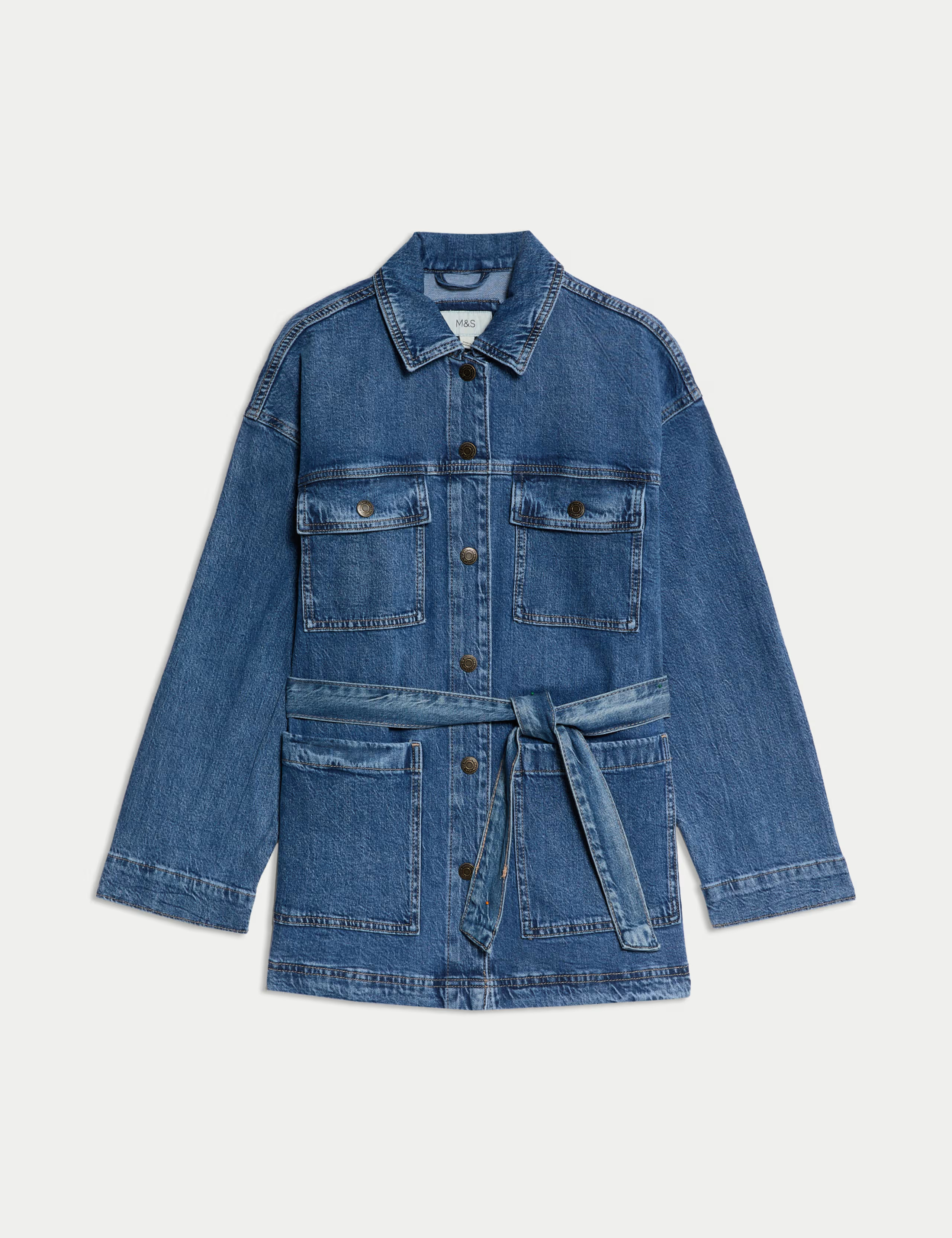 Denim Belted Relaxed Jacket | M&S | M&S | Marks & Spencer (UK)
