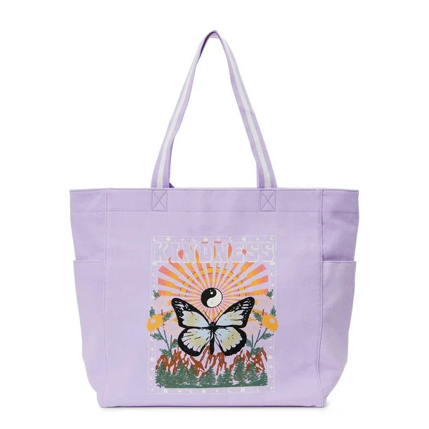 Women's Canvas Tote Handbag - Kindness, Lavender Sunrise | Walmart (US)