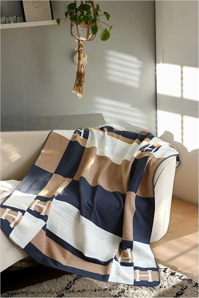 H-Type Sofa Blanket Luxury H-Type Warm Shawl Knitted Super Soft Cashmere Blanket Suitable for Sof... | Amazon (US)