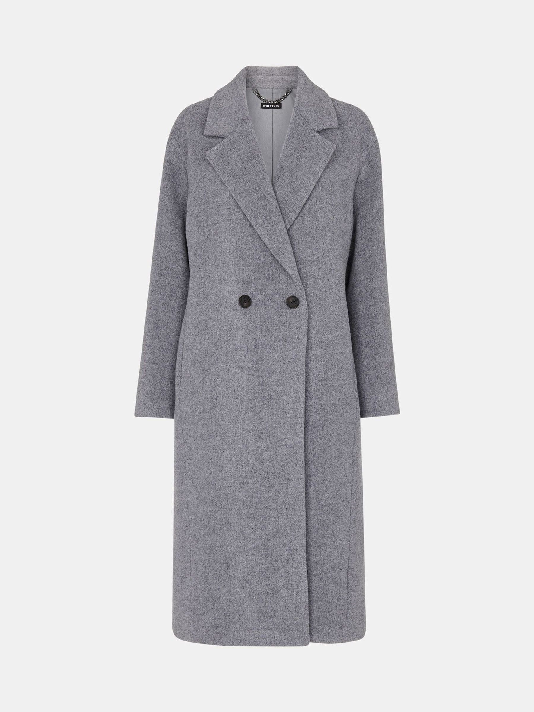 Whistles Whistles Grey Petite Eliza Double Breasted Coat | Next US