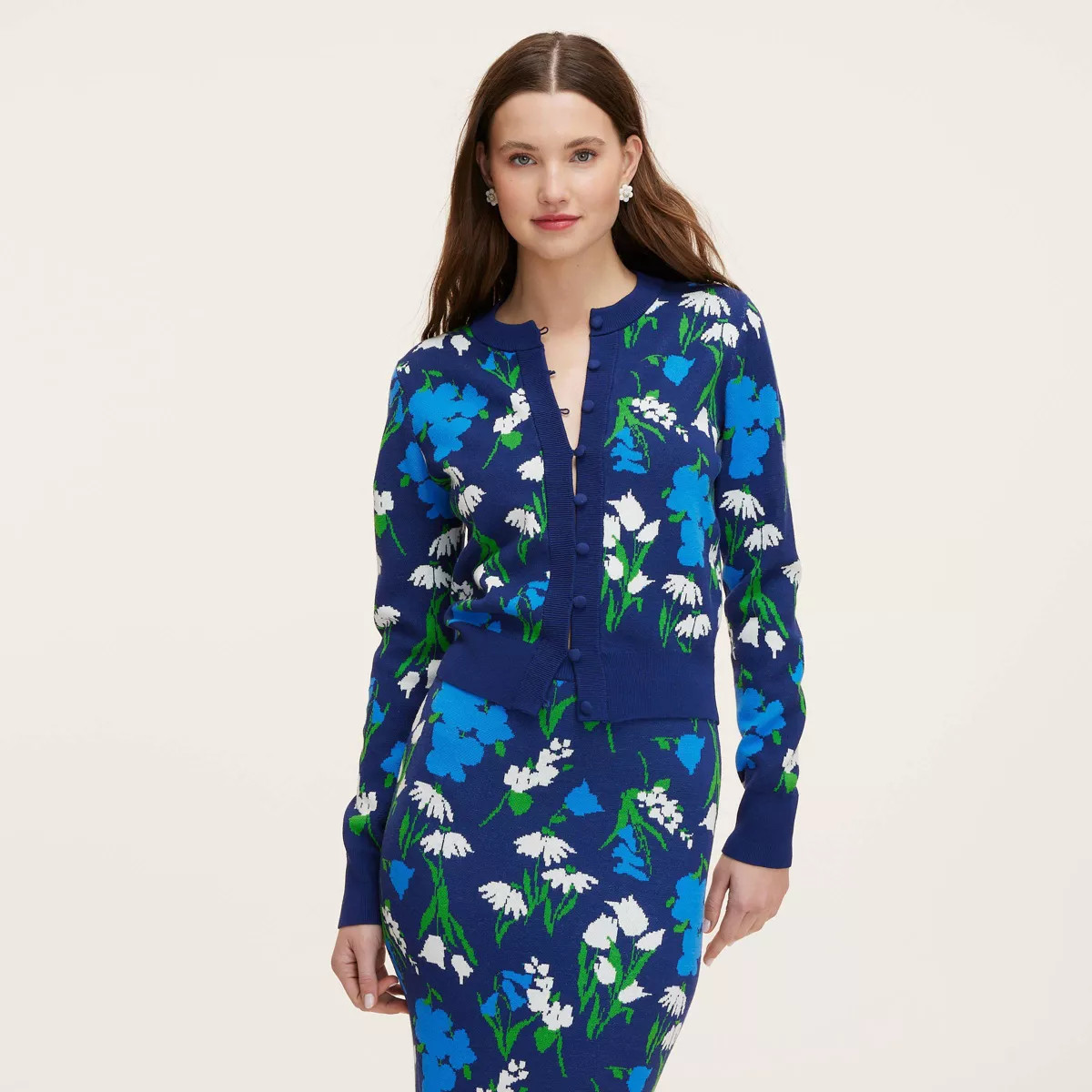 Women's Mixed Floral Cardigan -  kate spade new york x Target Blue/Green/White | Target