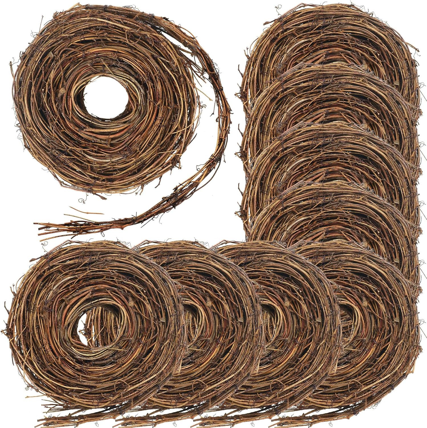 Janinka 9 Pcs 15 Feet Grapevine Garland Natural Twig Vine Wreath for Craft | Amazon (US)