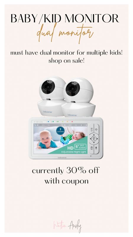 Shop our dual monitor on sale right now! We have LOVED this for both kids!! It comes with 2 cameras and one split screen camera (can also be switched to one screen). It has so many features including 3 setting night lights on cameras, voice talk features, ability to mount or stand, arrow around the room and more!

Click below to shop while it’s on sale! Just apply the coupon before checking out!


#LTKSaleAlert #LTKKids #LTKBaby