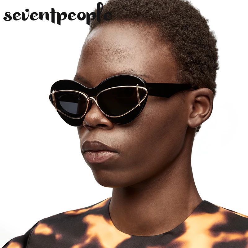 Double Frame Cat Eye Sunglasses Women 2024 Luxury Brand Designer New Fashion Cateye Sun Glasses F... | AliExpress (US)