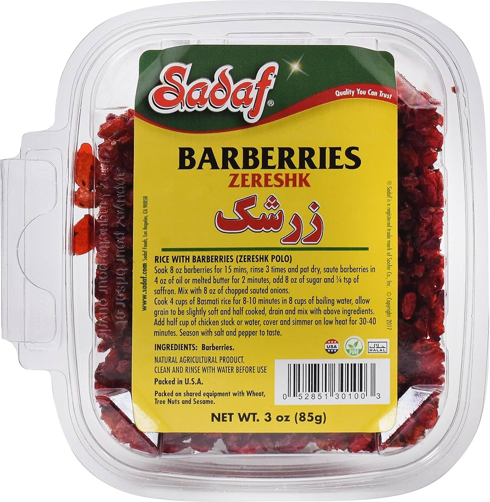Sadaf Dried Barberries - Persian Zereshk - Dried Barberries for Cooking and Food Flavoring - Midd... | Amazon (US)