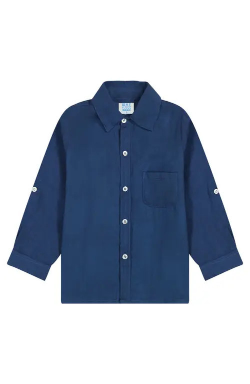 Mer St. Barth Remi Boy's Button Front Shirt Lapis Blue at Nordstrom, Size 10 | Nordstrom