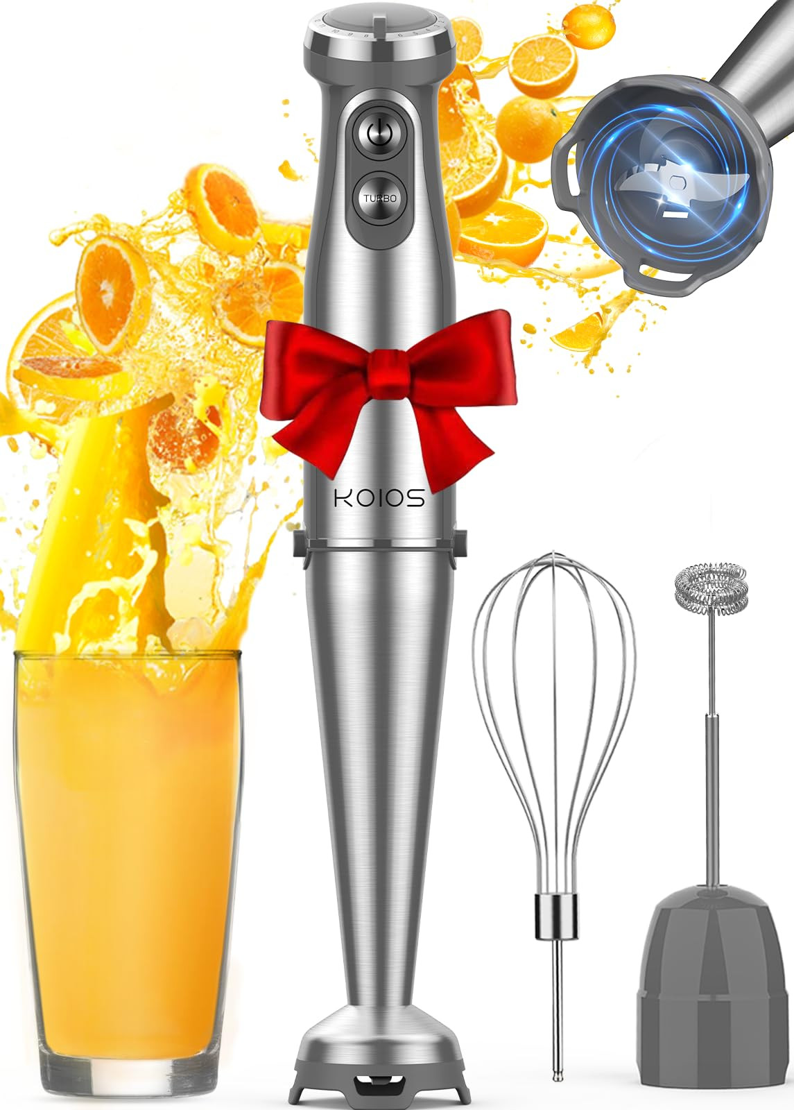 KOIOS Immersion Blender, 1000W Anti-scratch 3-in-1 Hand Blender, Upgraded 12 Speed Stainless Stee... | Amazon (US)