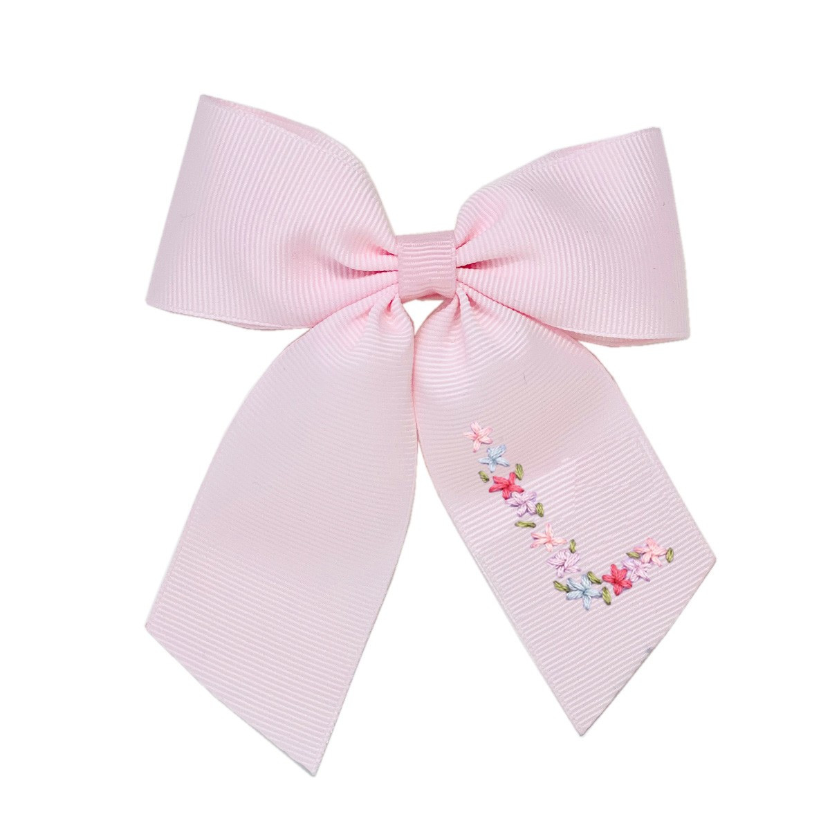 Winn and William Spring Floral Initial Embroidered Hair Bow | The Tot