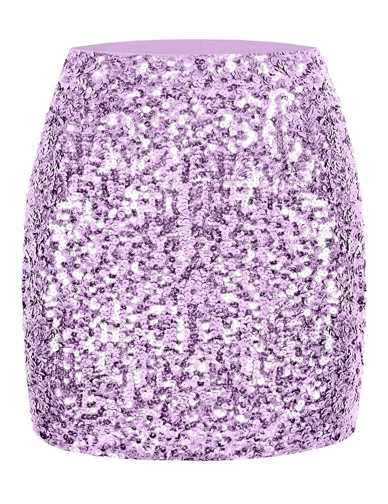 MANER Women's Sequin Skirt Sparkle Stretchy Bodycon Mini Skirts Night Out Party | Amazon (US)