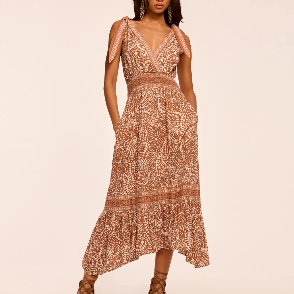 Mariam Smocked Waist Midi Dress | Ramy Brook