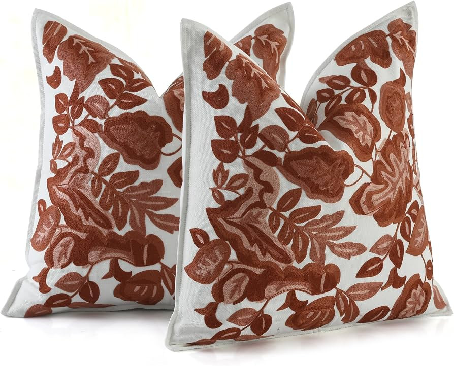 My Whimsical Corner Red Ombre Boho Decorative Throw Pillow Cover 18x18 Set of 2 Modern Pillow Cas... | Amazon (US)