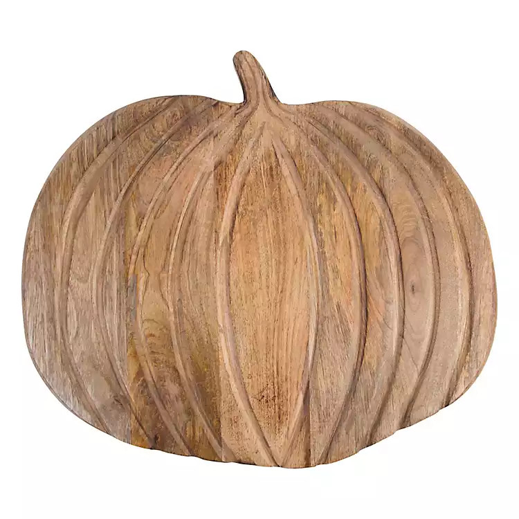 New! Wood Pumpkin Serving Plate | Kirkland's Home