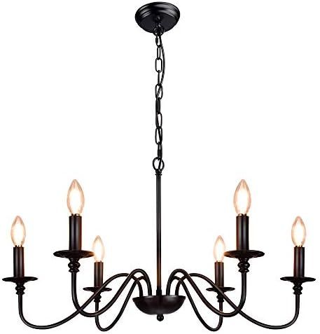 Depuley Black Farmhouse Chandeliers, 6-Light Industrial Iron Chandeliers Lighting, Classic Candle... | Amazon (US)