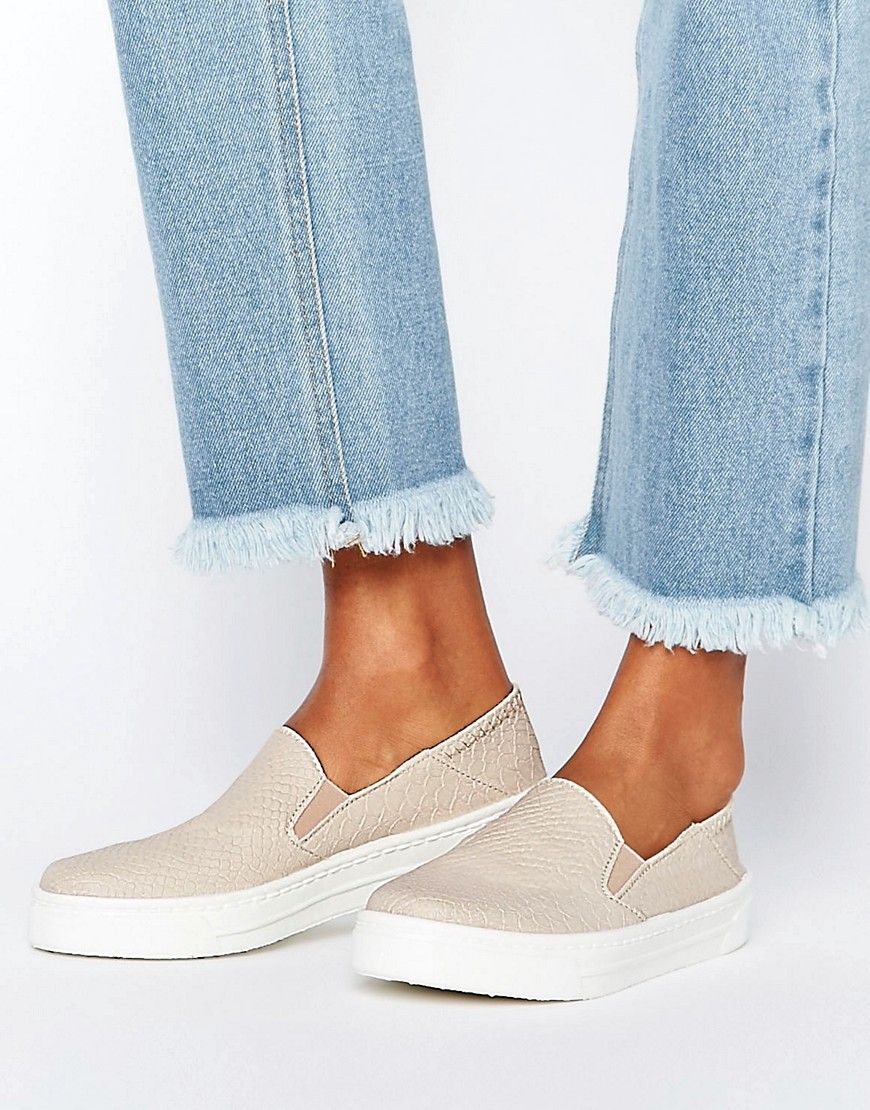 ASOS DAMON Slip On Plimsolls - Nude | ASOS UK