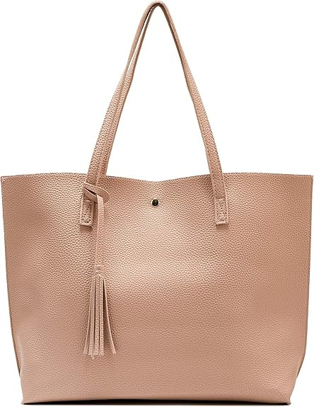Nodykka Women Tote Bags Top Handle Satchel Handbags PU Faux Leather Tassel Shoulder Purse | Amazon (US)