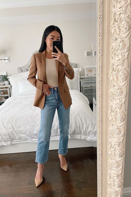 40% off J.Crew with code SHOPFALL // classic jeans & camel blazer fall outfit

•J.Crew boyfriend jeans size 24 petite (FYI these run big at the waist and are a looser fit). Check my other Jcrew jeans linked for ones that fit smaller at the waist.
•Regent blazer 0P (this is TTS so stick to your usual. 00P also works but I size up for layering)
•Sweater tank xxs
•Suede pumps 5.5 (similar linked)

#petite

#LTKshoecrush #LTKsalealert #LTKSeasonal