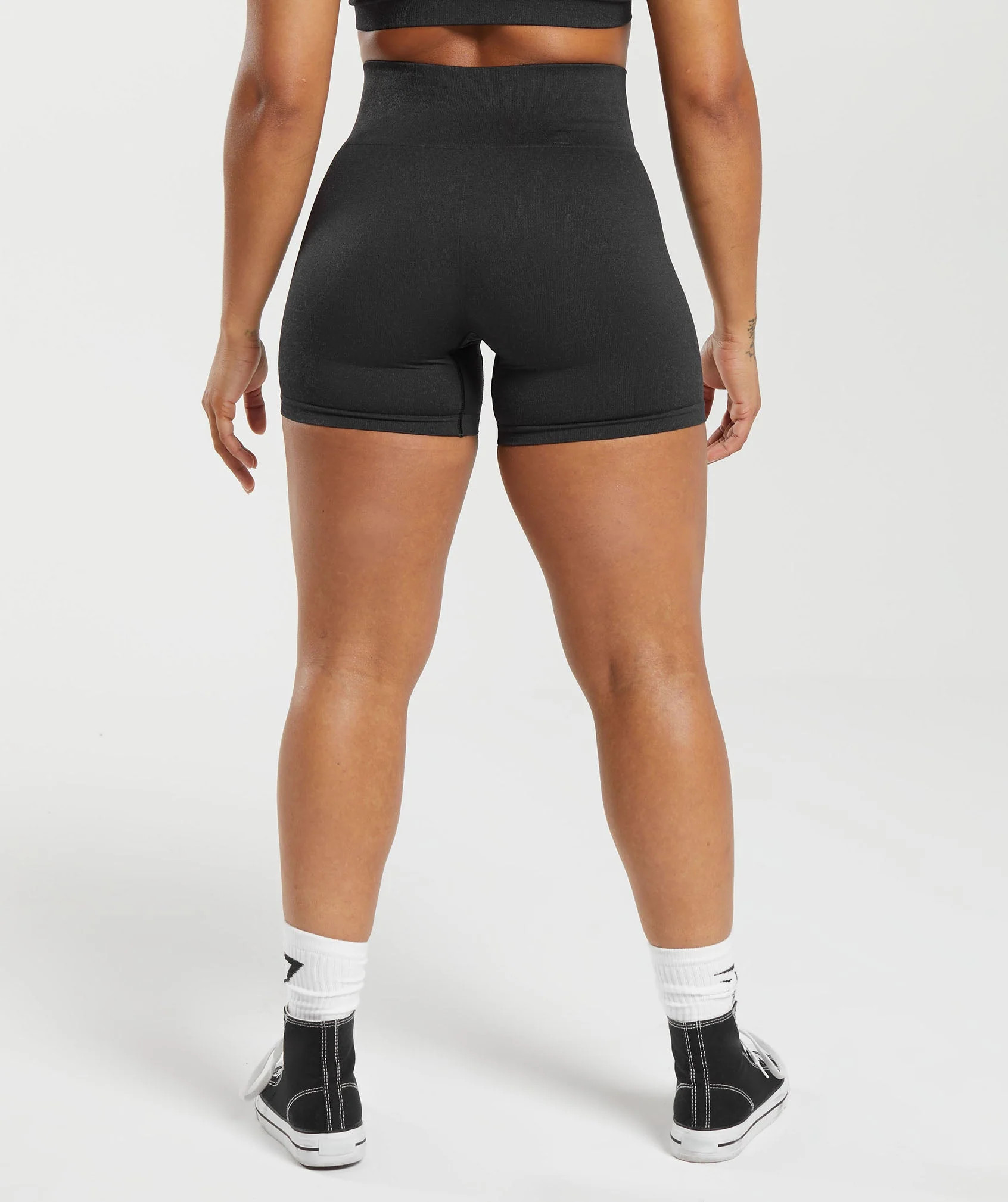 Gymshark Adapt Fleck Seamless Shorts - Black/Smokey Grey | Gymshark US