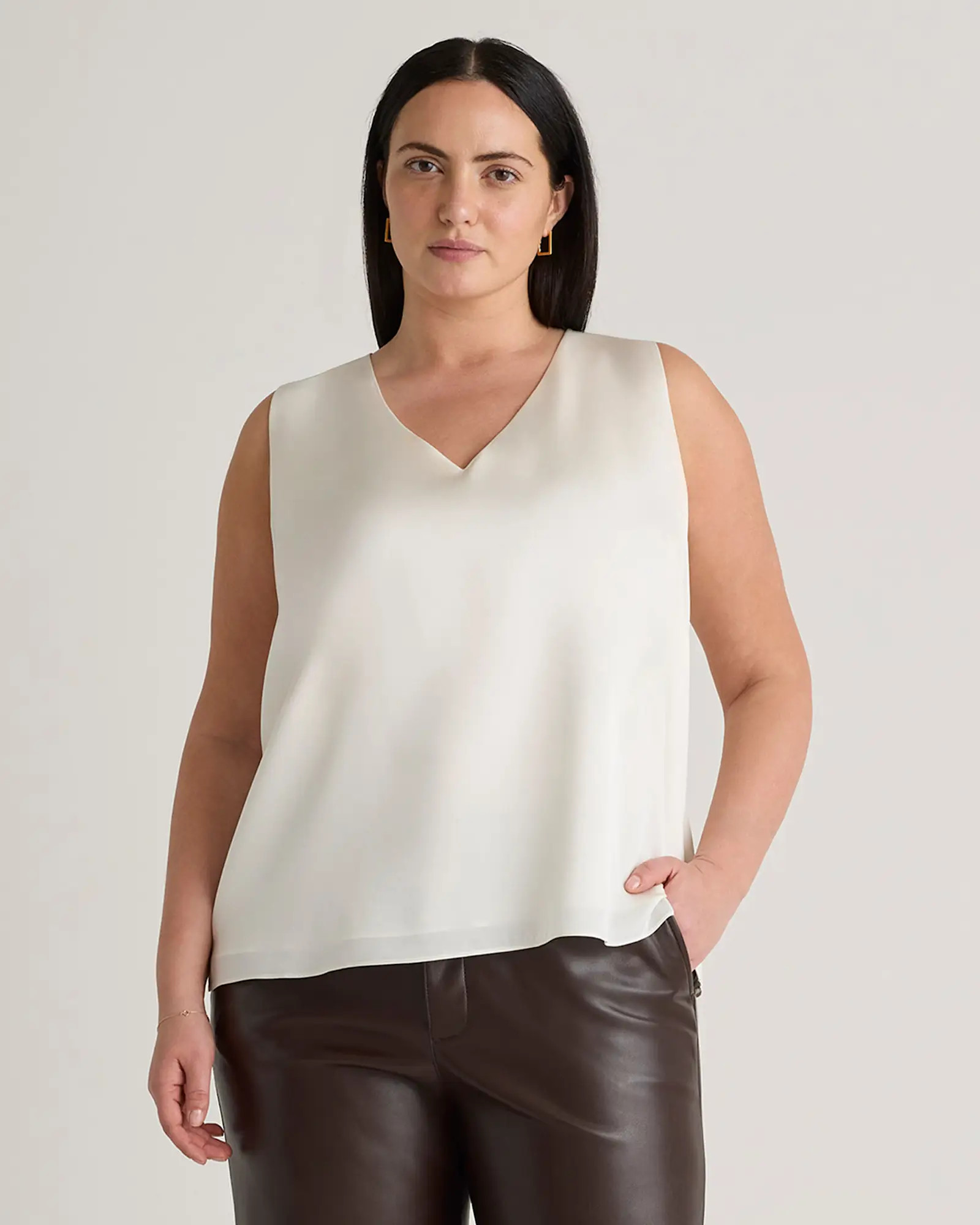 Washable Stretch Silk Tank - Plus Size | Quince