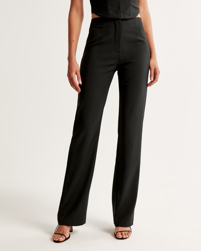 High Rise Slim Boot Trouser | Abercrombie & Fitch (US)