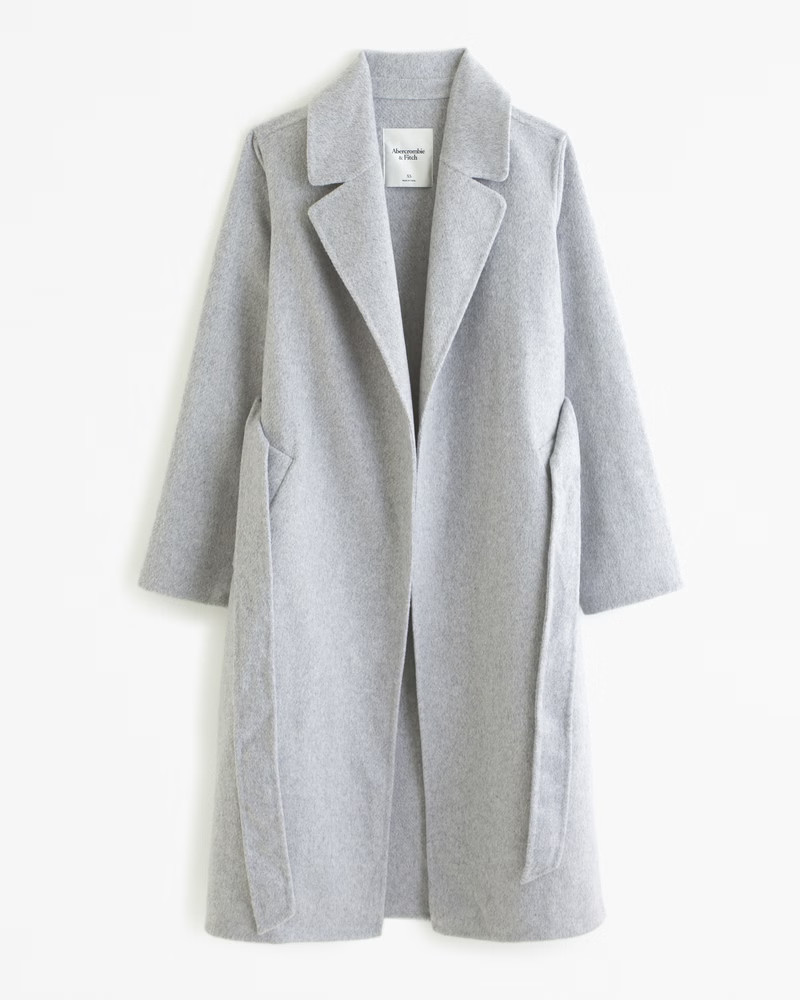 Wool-Blend Belted Blanket Coat | Abercrombie & Fitch (US)
