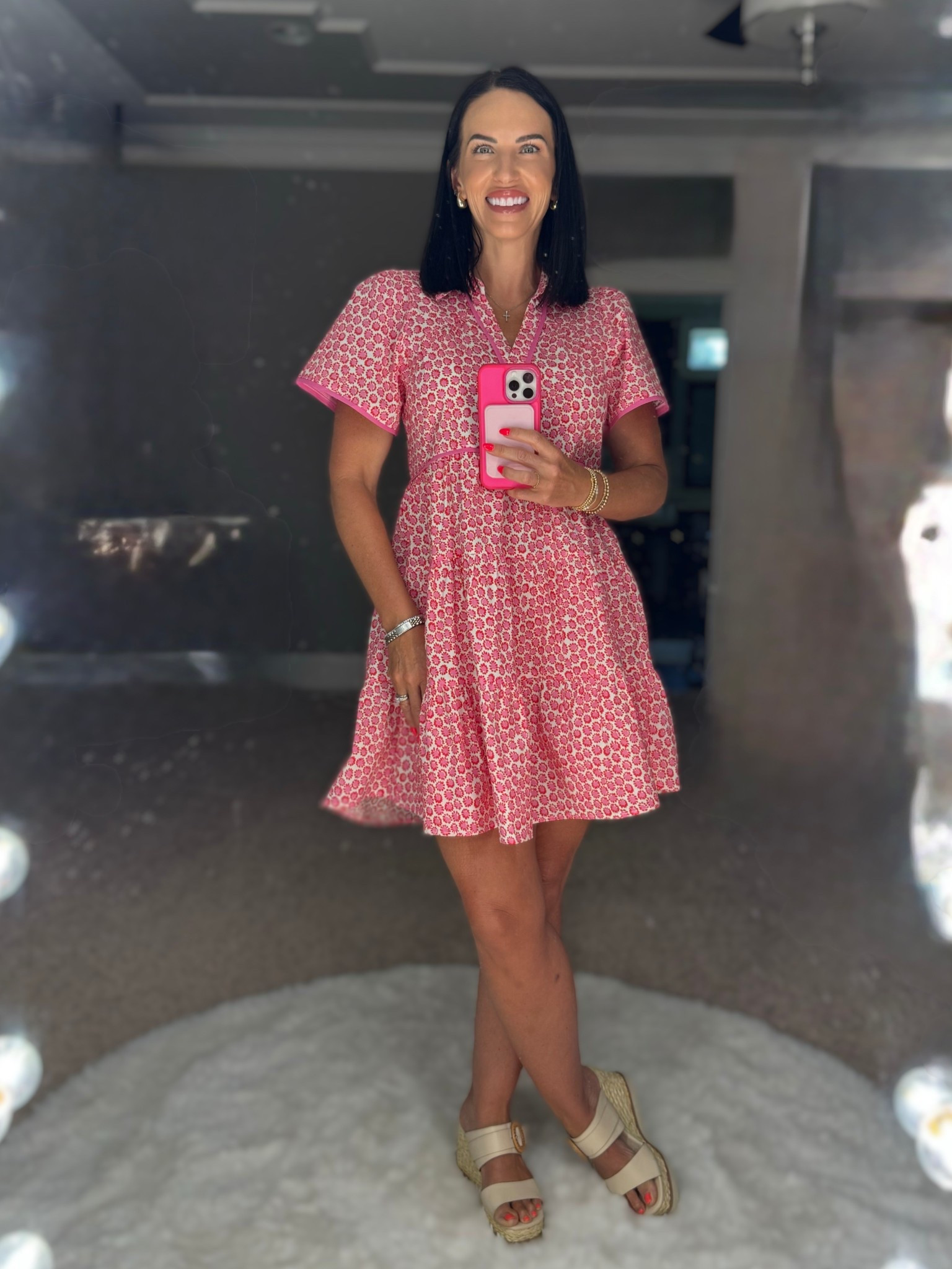 Summer style made easy ☀️
This flirty pink printed dress is my go-to for warm days — comfy, breezy, and SO cute! Paired it with my favorite platform sandals for an effortless look you can wear anywhere 💕 Wearing a small  

#LTKStyleTip #LTKOver40 #LTKWorkwear