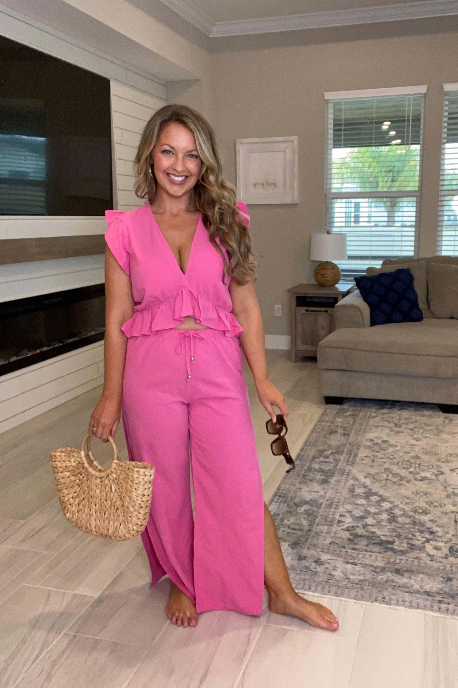 Vacation ready in this pink two piece set from Amazon! This outfit is perfect for vacation, a cruise, spring break tropical vacation or summer outfit staple! I love how flowy the pants are and the feminine details of the ruffles on top!
Wearing my true size Medium in this two piece amazon find! 

Vacation outfit cruise outfit bay looks spring break outfit beach outfit dinner outfit date night outfit summer outfit tropical outfit Mexico outfit resort wear 2024 Amazon fashion  find midsize outfit for summer midsize fashion midsize style size 8 style affordable fashion 

#LTKfindsunder50 #LTKmidsize #LTKtravel