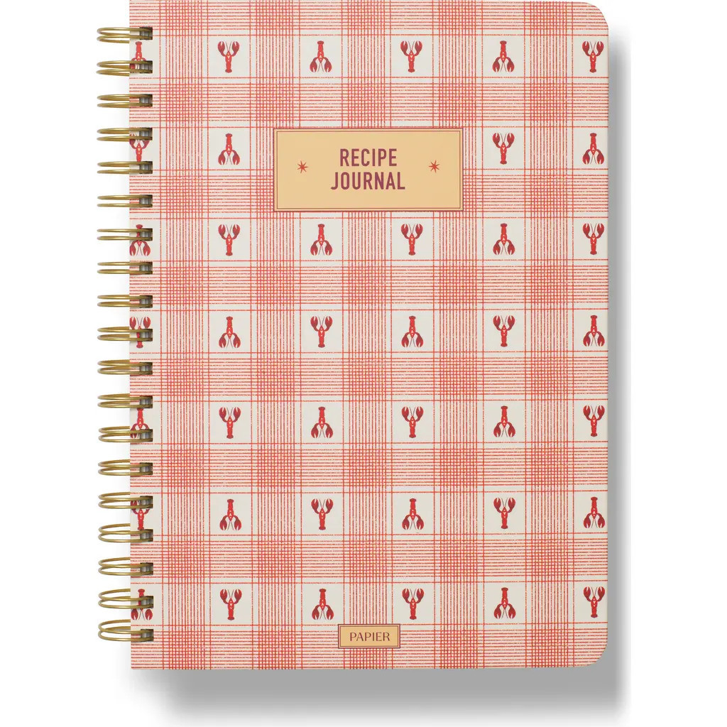 Papier Lobster Gingham Recipe Journal in Red at Nordstrom | Nordstrom