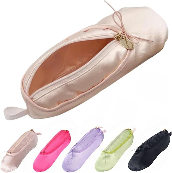 Ballet Dance Shoe Makeup Bag For Little Girls, Ballerina Slipper Makeup Pouch Bag, Ballet Pointe ... | Amazon (US)