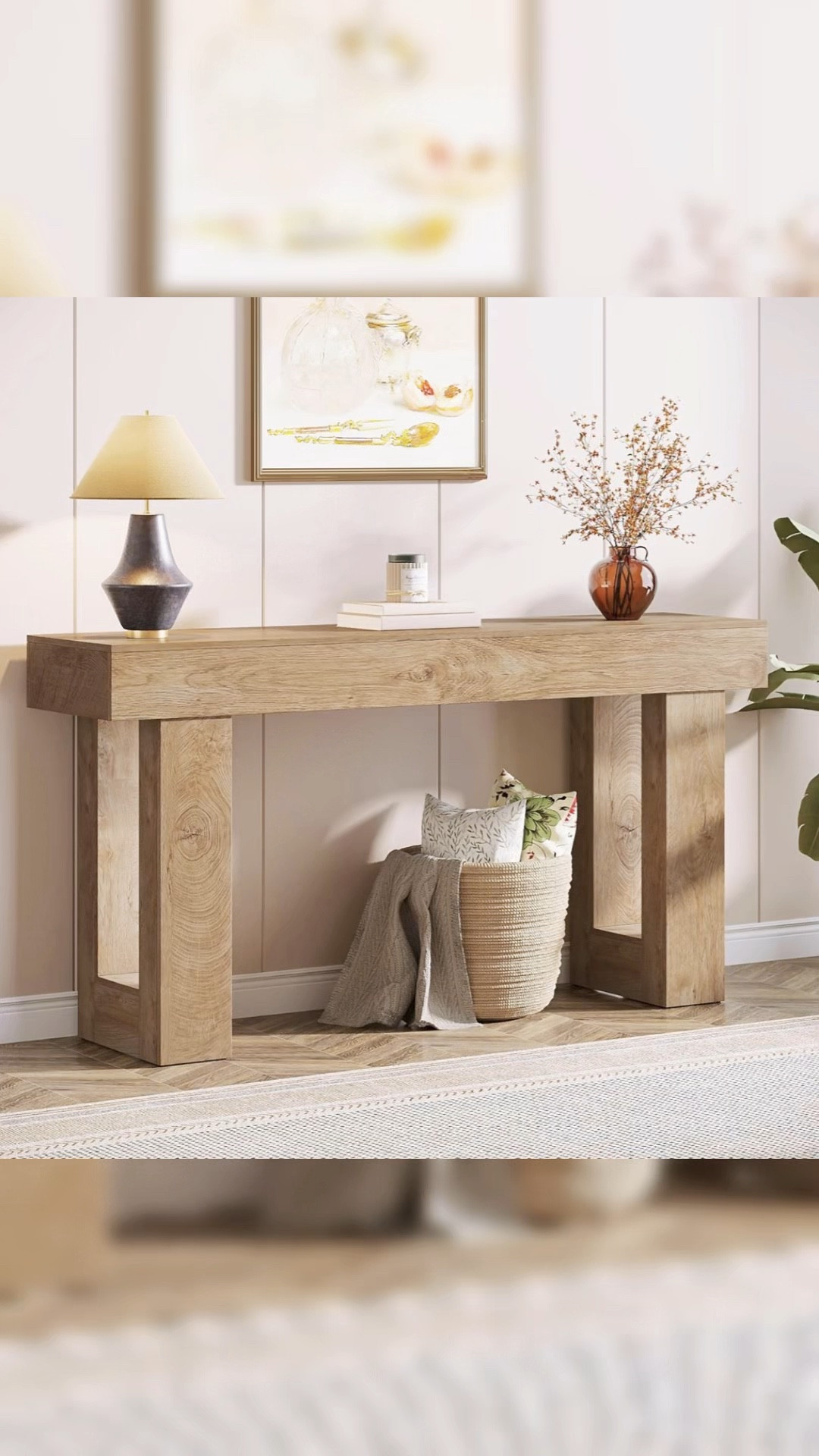 Wooden Farmhouse Sofa Table - Behind The Couch