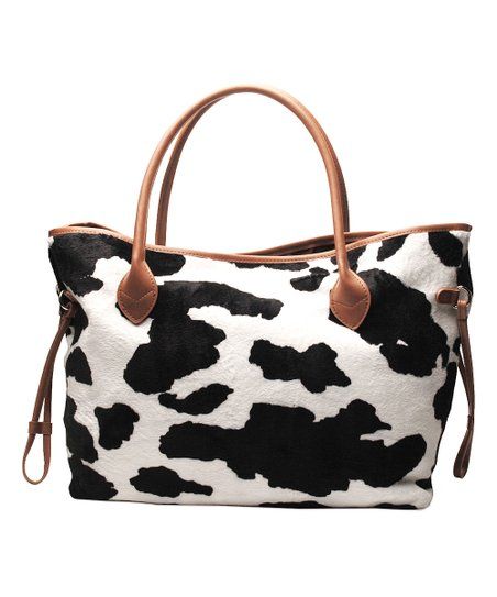 Black & White Cow Double Side-Strap Tote | Zulily