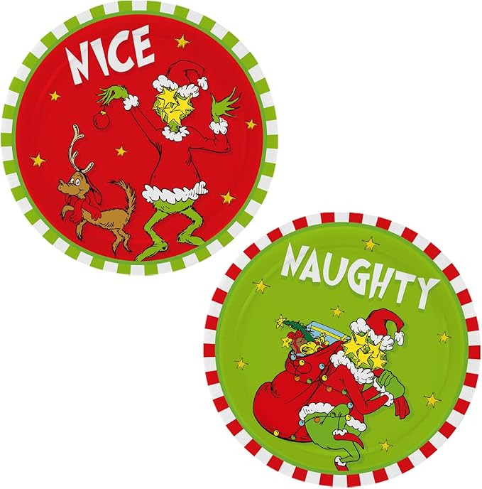 Funny Christmas Paper Plates, 60 Count Disposable Christmas Dinner Plates, Holiday Birthday Party... | Amazon (US)