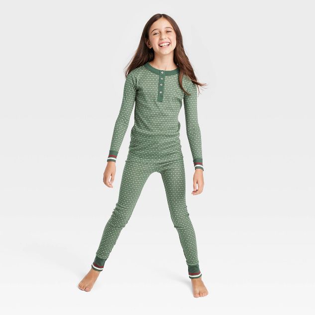 Kids' Allover Fleck 2pc Pajama Set - Hearth & Hand™ with Magnolia Green | Target
