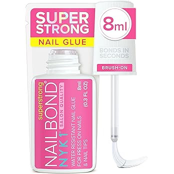 Super Strong Nail Glue for Press On Nails, Nail Tips & Acrylic Nails (8ml) NYK1 NailBond Brush On... | Amazon (US)
