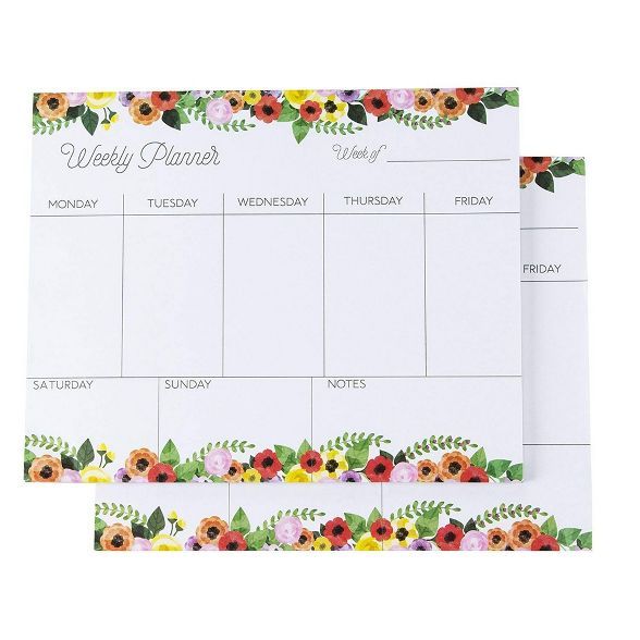 Weekly Planner - Pack of 2 Weekly Planner Pads, Perfect for to Do Lists, Meal Planning, Appointme... | Target