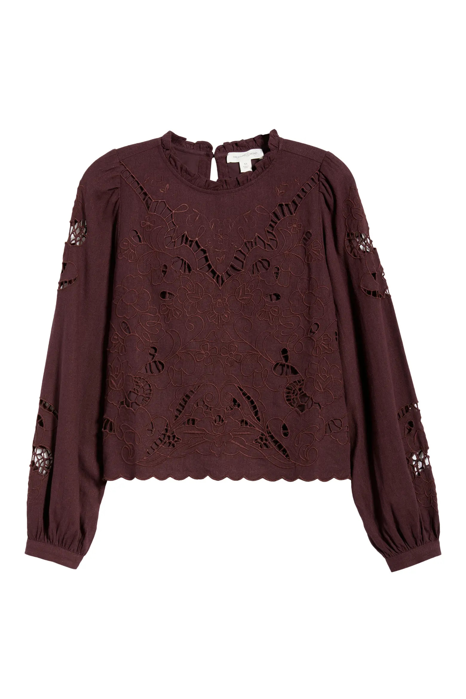Open Floral Cutwork Linen Blend Top (Women) | Nordstrom | Nordstrom