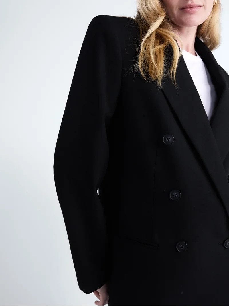 Scoop Women's Double Breasted Blazer, Sizes XS-XXL | Walmart (US)