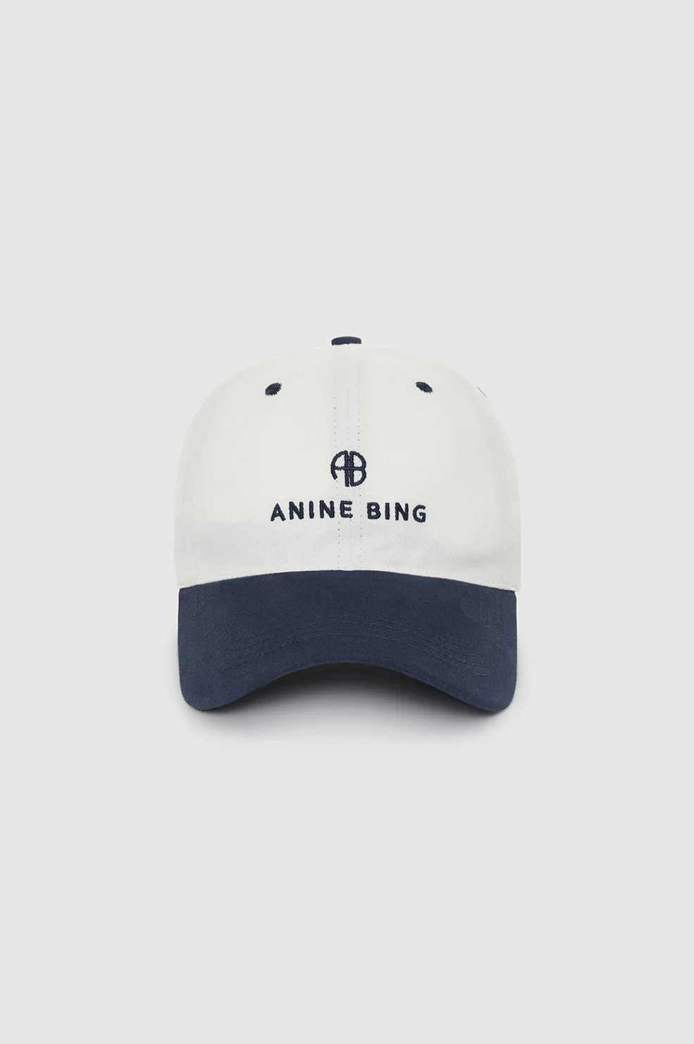 Jeremy Baseball Cap - Ivory And Navy | Anine Bing