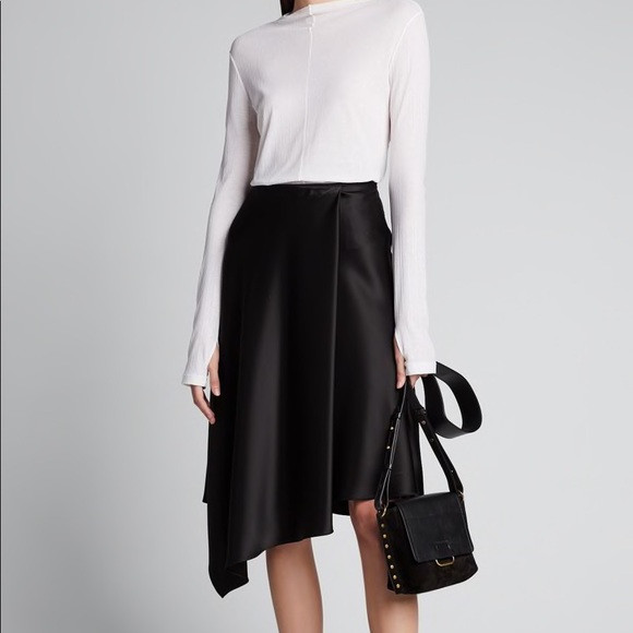 Alice and Olivia black silk midi skirt NWT | Poshmark