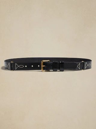Mesa Embroidered Leather Belt | Banana Republic (US)