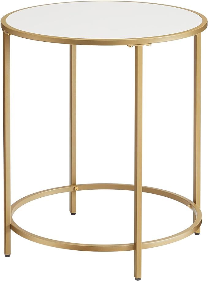 VASAGLE Round Side Table, End Table with Metal Frame, Small Coffee Accent Table, Nightstand, Beds... | Amazon (US)
