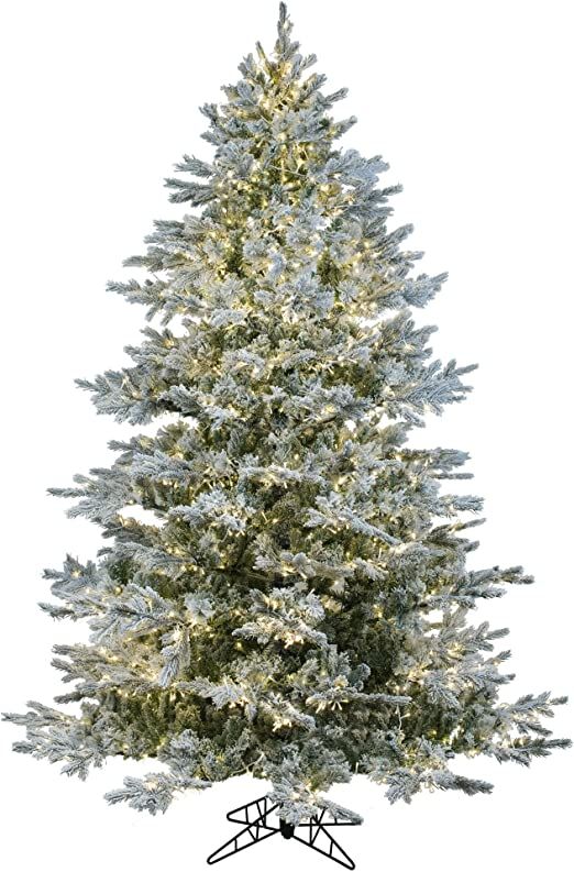 Vickerman Flocked Kiana Pine Artificial 3MM Christmas Tree, 10', Green,Warm White | Amazon (US)