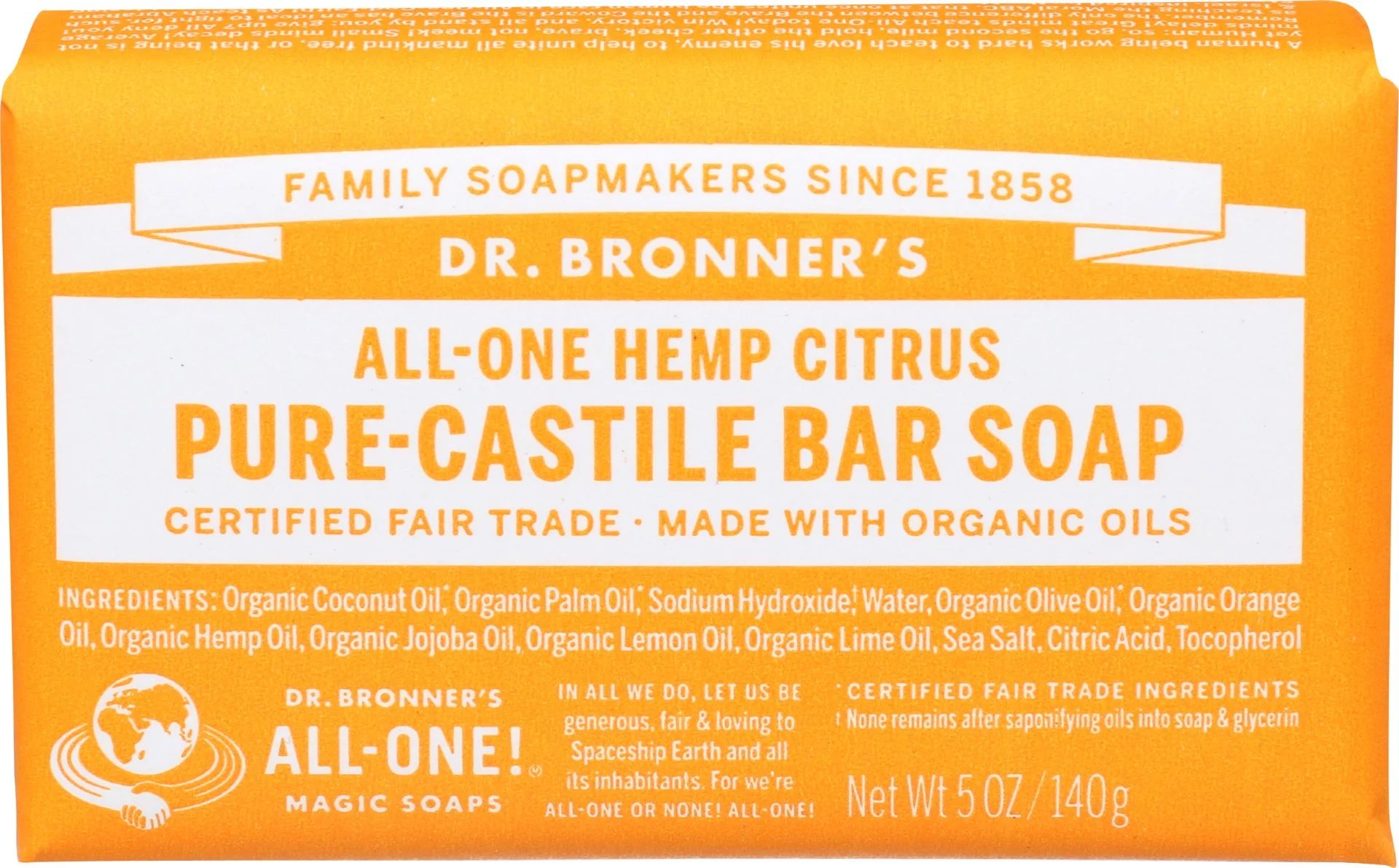 Citrus Pure Castile Bar Soap, 5 oz - Walmart.com | Walmart (US)