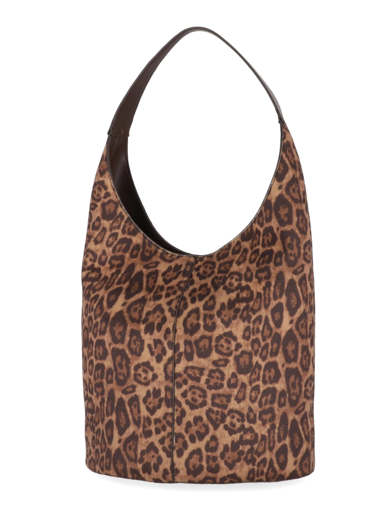 Scenario Women's Faux Suede Bucket Handbag, Leopard Print | Walmart (US)