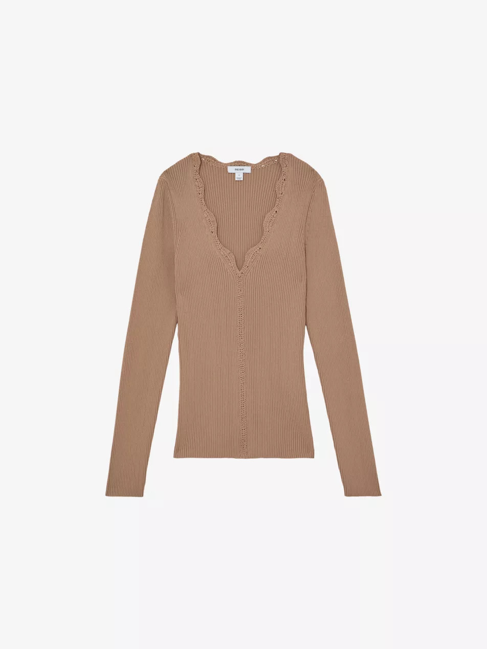 Lara Crochet-Trim Knitted Top | Selfridges