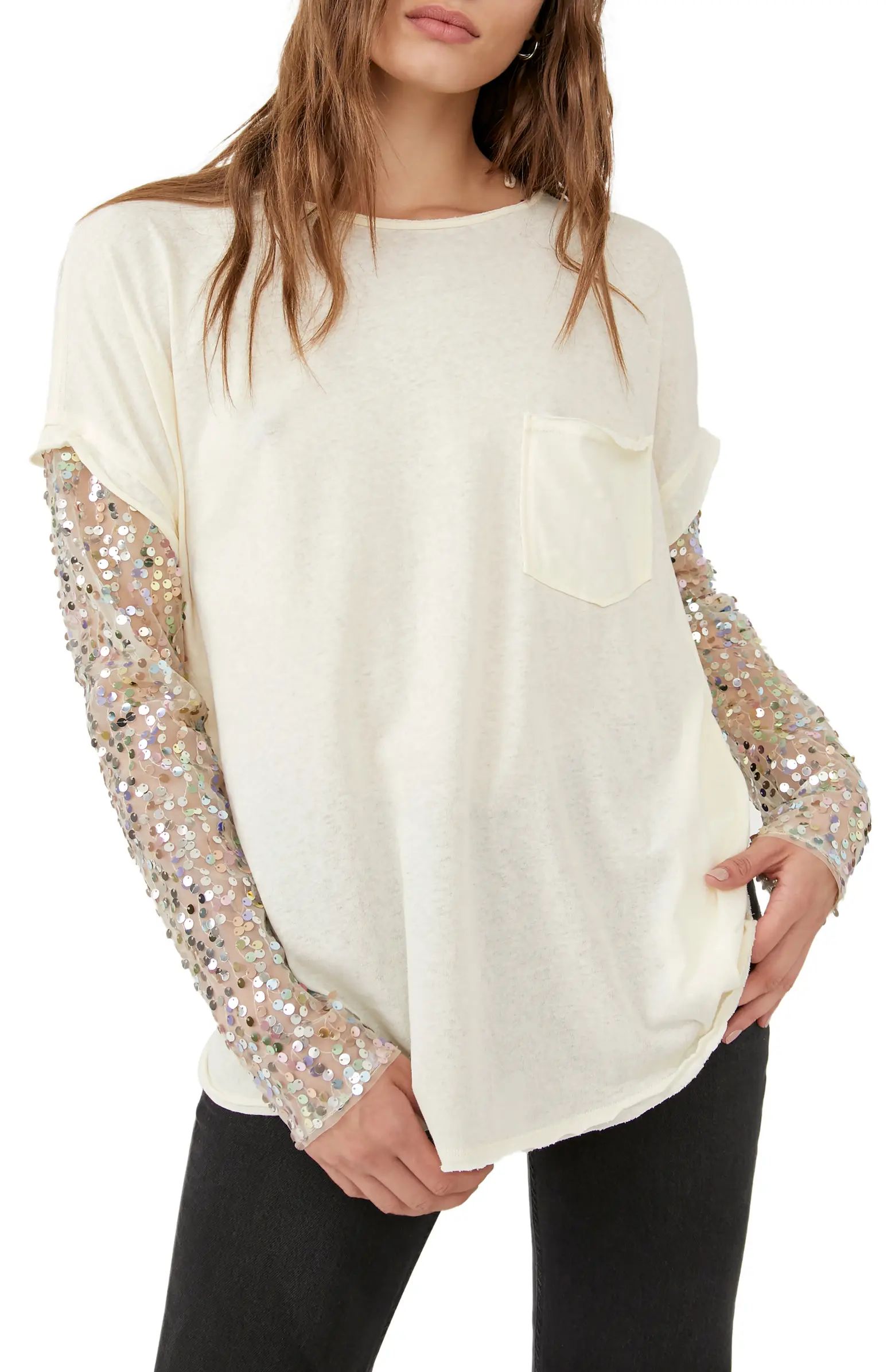 Free People Celine Sequin T-Shirt | Nordstrom | Nordstrom