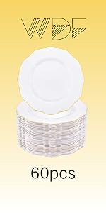 WDF 30Guest Thanksgiving Plates Set - High-end Thanksgiving Baroque Gold Plastic Plates Wedding P... | Amazon (US)