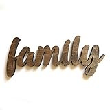 Wood Family Cutout Sign Made of Birch Plywood Stained Dark Walnut. Entryway Table Decor | Amazon (US)