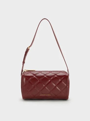Janie Quilted Shoulder Bag
    
         - Burgundy | Charles & Keith US