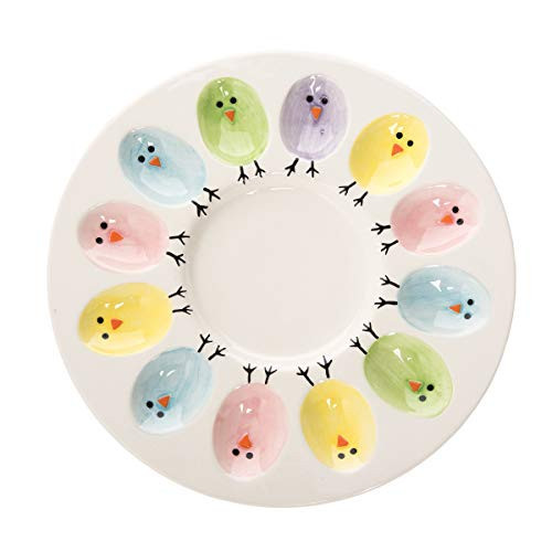 C&F Home 11" Easter Colorful Chick 12-Egg Holding Deviled Egg Serving Plate Platter Spring Springtime Home Kitchen Dining Dinner Party Decor Decoration Multicolored | Amazon (US)
