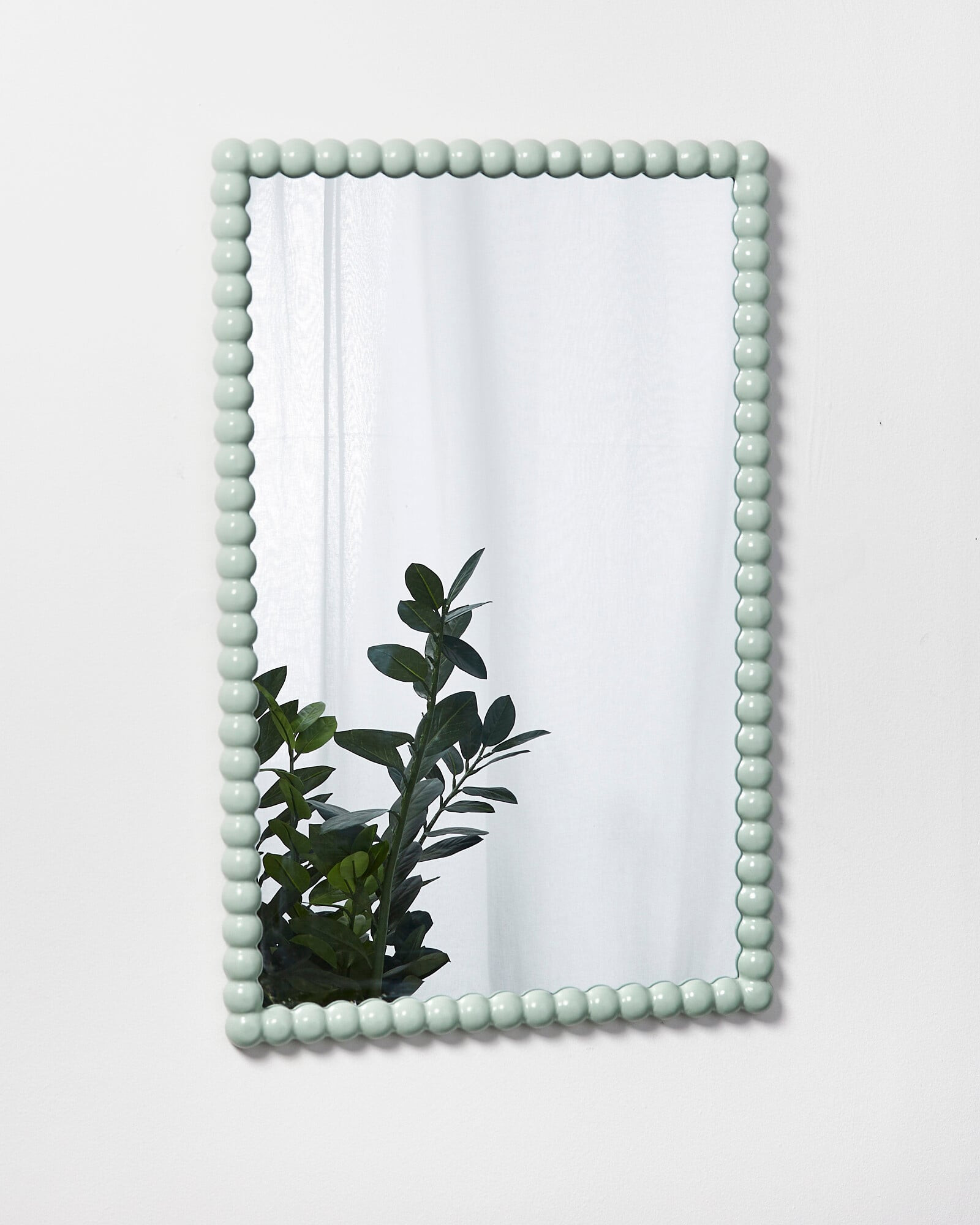 Rectangle Duck Egg Wooden Bobbin Wall Mirror | Oliver Bonas | Oliver Bonas (Global)
